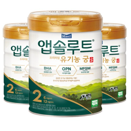 앱솔루트 유기농 궁 분유 2단계 6~12개월, 800g, 9개