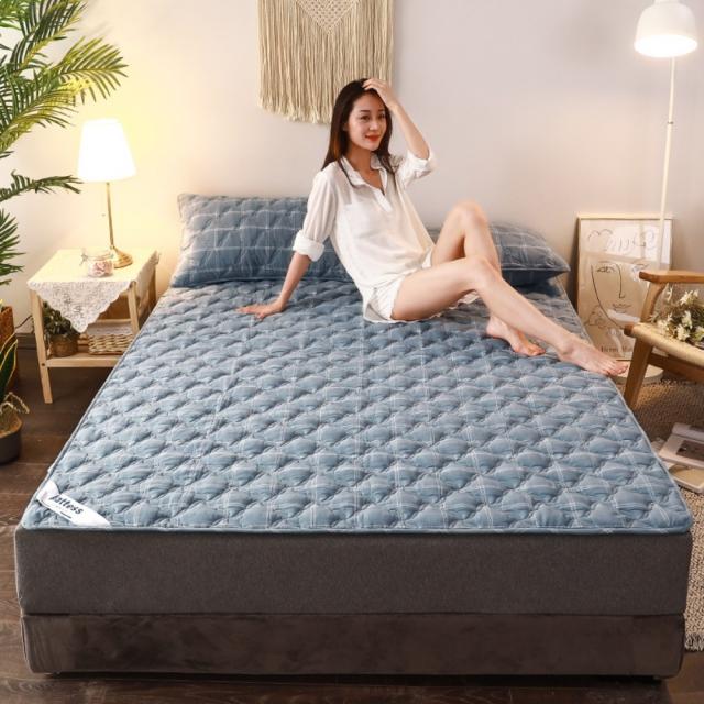 깔개 매트리스 쿠션 메모리 폼 바닥 이불 돌침대 요 푹신한 접이식 1 인 다다미 매트, A타입 항균기능 베드패드 약2cm두께-패션블루