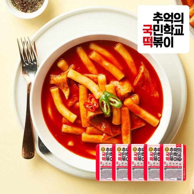 추억의 국민학교 떡볶이 국떡 오리지널 5팩, 600g