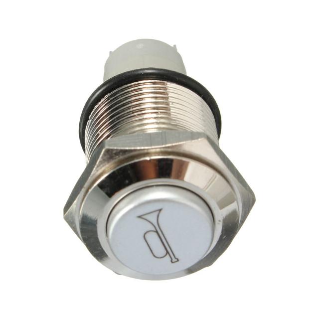 12V 16mm 자동차 LED 가벼운 일시적인 경적 단추 금속 스위치 푸시 버튼 빨간색