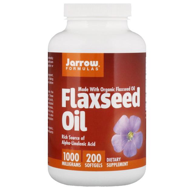 Jarrow Formulas 자로우 포뮬러스 유기농 아마씨 오일 1000mg 200정 Organic Flaxseed Oil, 1개