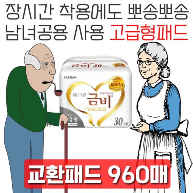 제나스토어_소변이 잦은 분께 사용하는 속기저귀 교환패드 960매 요실금기저귀 실버용품 실버용패드 병간호 요양원용품-jenaq챠뱌, jena샵▣교환패드 고급형, 30매x32팩