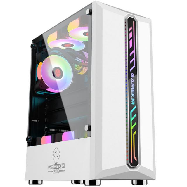 PC케이스 과시하고 자랑하다 테이블 탑 유리 전측투과 RGB 게임 워터냉각 ATX 대판 1944938842, 요 (아이보리 화이트 )방탄글래스 타