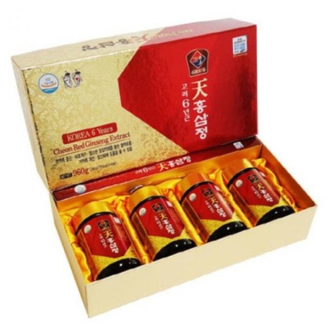 고려인삼유통 6년근 고려홍삼정 GOLD + 쇼핑백, 250g, 4개