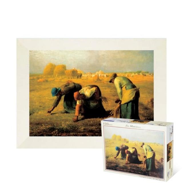 퍼즐피플 직소퍼즐 명화, 이삭줍기 150피스 액자포함(우드화이트), 150p