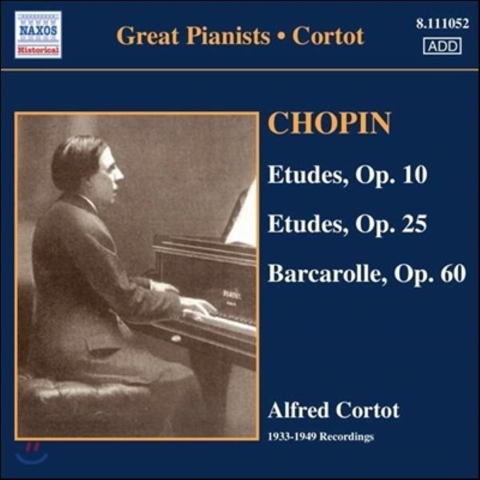 Alfred Cortot 쇼팽: 연습곡 뱃노래 - 알프레드 코르토 (Chopin: Etudes Op.10 Op.25 Barcarolle Op.60) :...