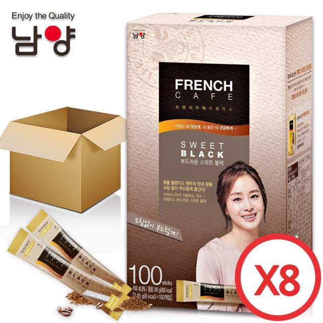 [프렌치카페] 부드러운 스위트 블랙 100TX8개 한박스 총800T 커피, 1박스, 2.45g