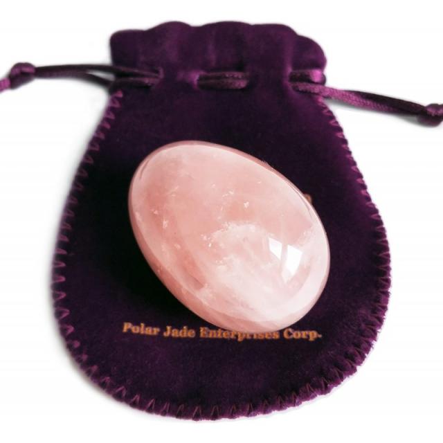 Polar Jade Rose Quartz Yoni Egg 미숙련 Large Size Pink Love Stone 골반 바닥근육 강화 및 스트레스 성인 요실금 대응, 1