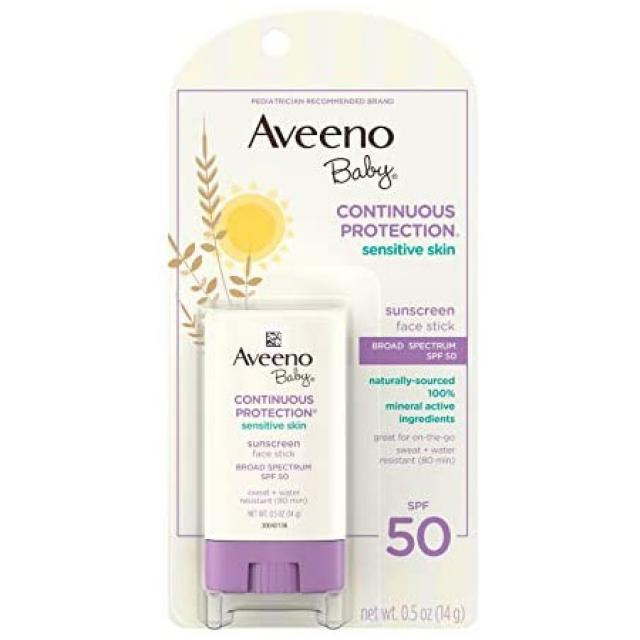 aveeno baby 연속 보호 민감 피부 미네랄 자외선 차단 스틱은 넓은 스펙트럼 spf 50 산화 아연 이산화티, 상세 설명 참조0, 상세 설명 참조0