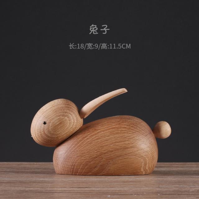 귀여운 나무 동물모양 조각품 인테리어, 토끼