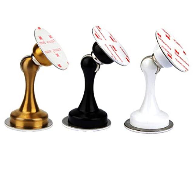 도어 스토퍼 마그네틱 도어 스톱 스테인레스 스틸 도어 캐치 양면 접착 테이프는 그렇지 않습니다. 벽에 대한 더 나은 보호 (Gold), Gold