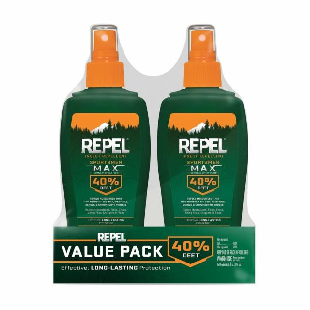 Repel 리펠 스포츠맨 맥스 포뮬라 곤충 방지 스프레이 펌프 6 fl oz (177ml) 2팩 INSECT REPELLENT SPORTSMEN FORMULA SPRAY PUMP, 1개, 1ml