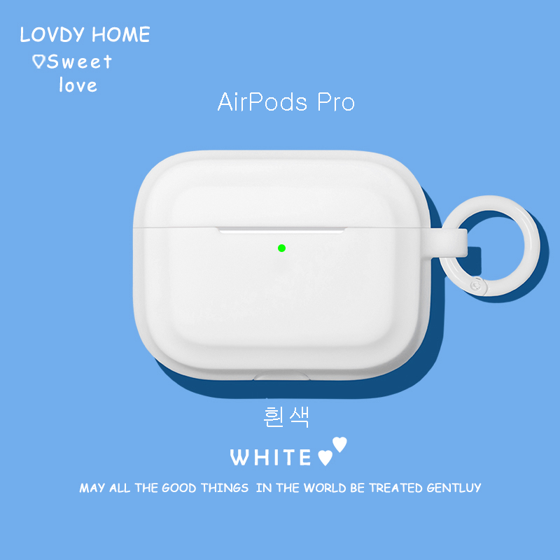 YYDS AirPods1/2/Pro 실리콘 젤리 키링 케이스 초박형 이어폰 보호 더러움을 견디다 완벽 밀착 압력에 견딜 수 있다, 흰색, AirPods Pro