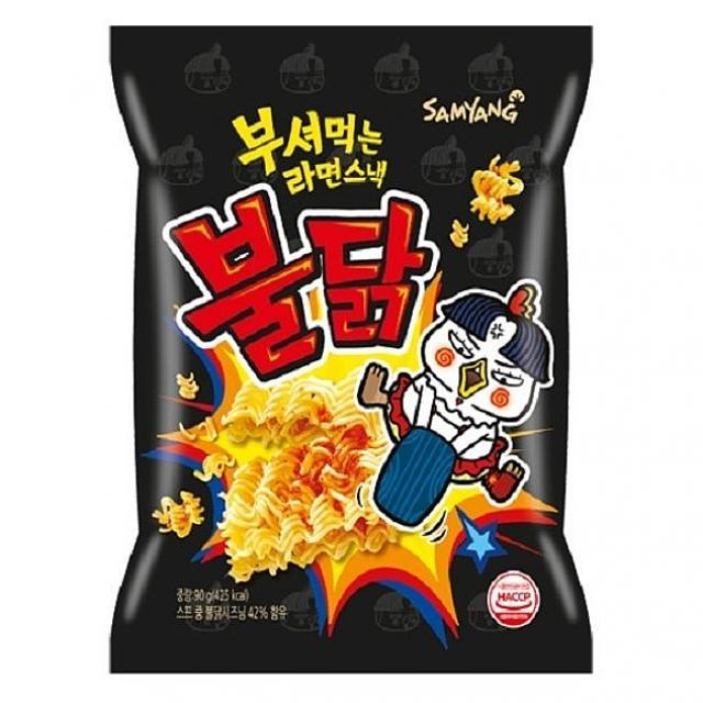 도매365 부셔먹는라면스넥불닭맛 3입번들 90Gx3x2 라면과자, 1