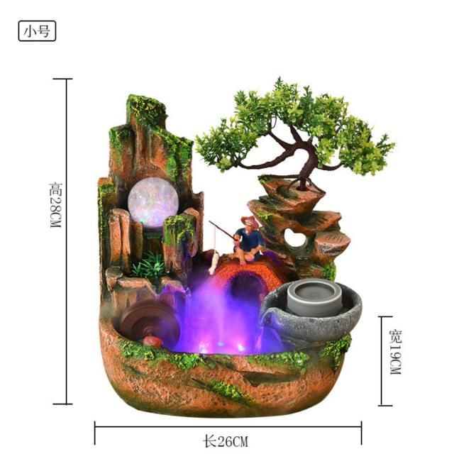 실내 인테리어 분수 풍수 조경 분수대 미니 비바리움 자연경관 테라리움 어항 물레방아, 1515 트럼펫 가산대무화기 송어부