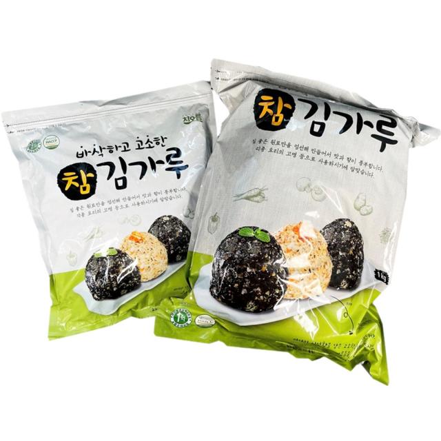 참 김가루 1kg 400g 기름쩐내가 안나는김 업소용 떡국 묵밥 주먹밥 볶음밥 비빔밥 각종국수등 고명용 haccp 지퍼팩포장