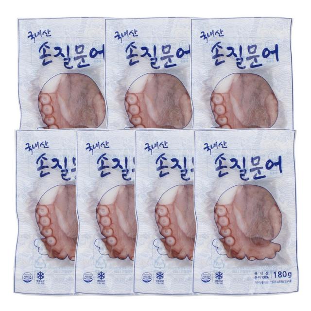 새우몰 국산 손질문어 7팩 총 1.26kg (1팩 180g) 남해안 돌문어다리