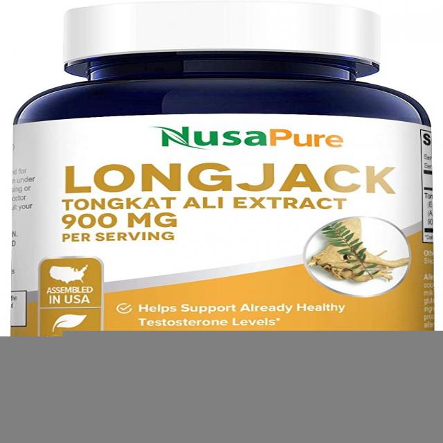 Longjack Tongkat Ali 900mg 180 식물성 캡슐 (Non-GMO 글루텐 프리) - 천연 테스토스테론 부스터는 육체적 지구력을 증가시킵니다.