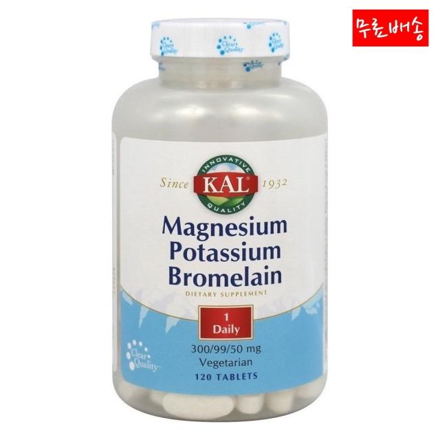 KAL 마그네슘 포타슘 브로멜라닌 Magnesium Potassium Bromelain 120정, 1개