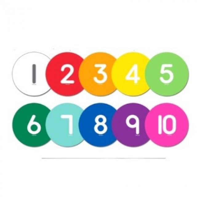 무지개 숫자원마커 1세트 10개입 지름 30cm 각기 다른 칼라 조합 보관가방 포함