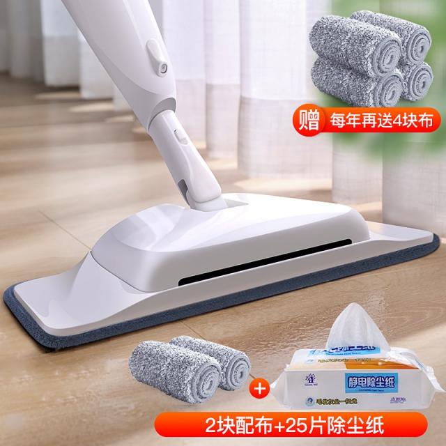 3in1 스프레이 걸레 빗자루 핸즈프리 세척수 스프레이 걸레 가정용 걸레, 밀대 +(천 2 장 + 종이 25 장) 개