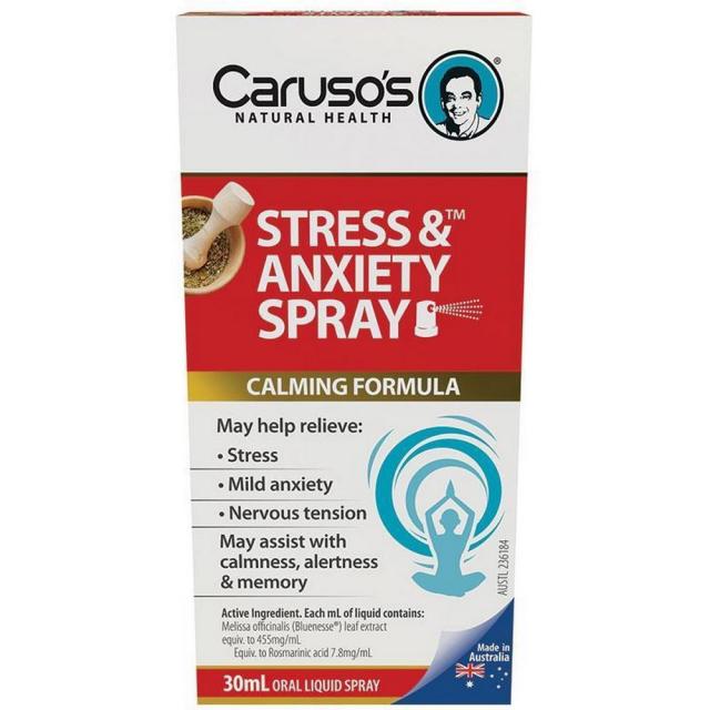 카루소스 네츄럴 헬쓰 스트레스 앤드 언사이어티 스프레이 30ml Carusos Natural Health Stress and Anxiety Spray 30ml, 1팩, 기본