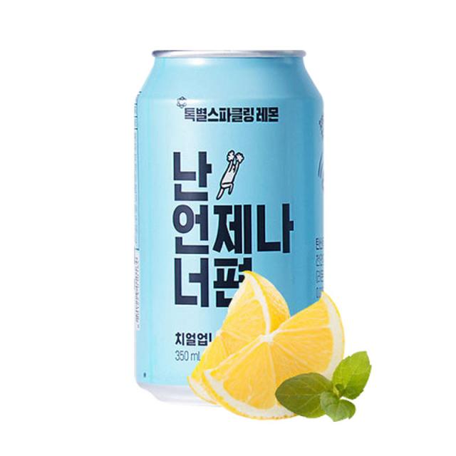 톡별 스파클링 레몬 350ml 24캔 난언제나너편 / 음료수 캔음료 탄산수 탄산음료