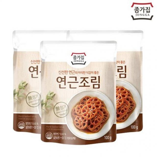 호호몰 혼족님 모여라!! 종가집 연근조림100g -밥도둑 반찬 캠핑용, 3개