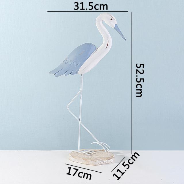 홈데코소품 지중해 스타일 해양 장식 수반 클래식 라이크 목 바닷새 A스윙 설치함 말뚝 갈매기 4668572033, 블루 새 하나 수반