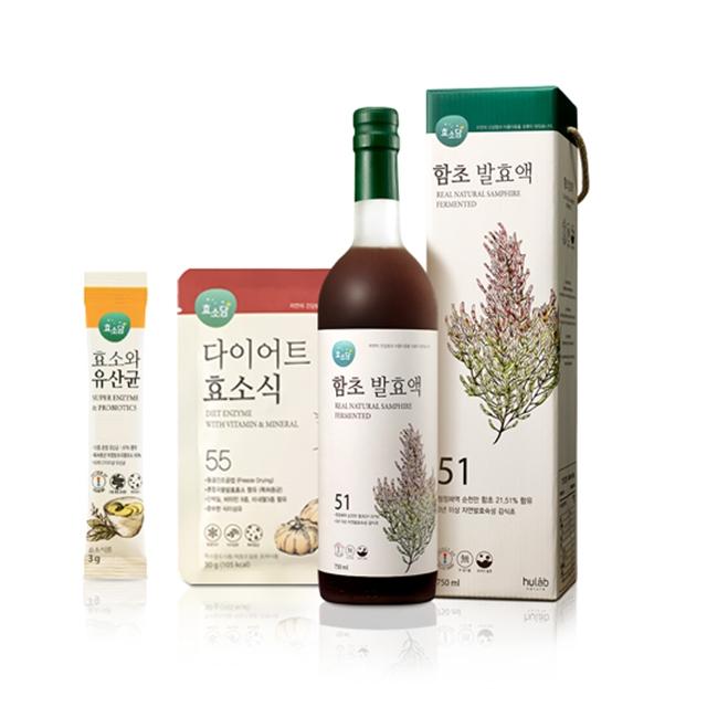 효소담 함초 2주 절식 다이어트 프로그램 발효액2 효소식1 유산균1, 1병, 750ml