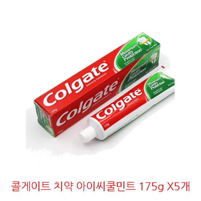 콜게이트 치약 아이씨쿨민트 175g x5개, 단품