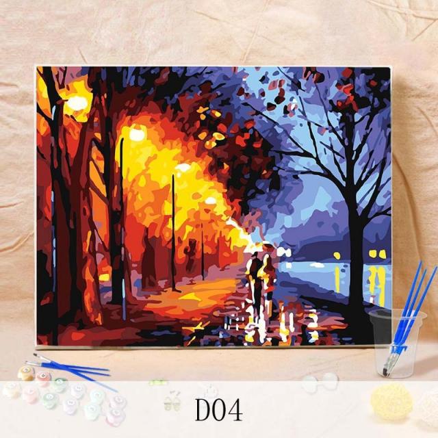 뉴타임즈20 diy 디지털유화 수자채색화 주문자유화 침실거실 장식화 D5E14A10-2, D04 40CM*50CM