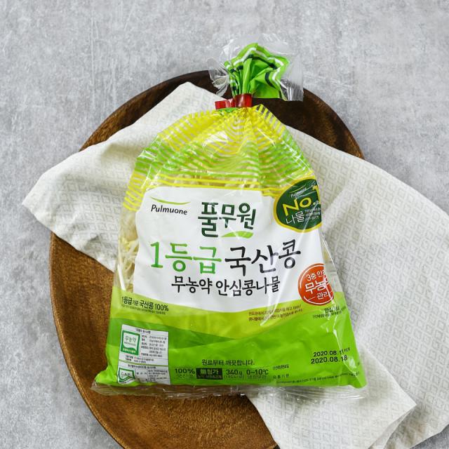 [메가마트]풀무원 국산콩 무농약 안심 콩나물 340g, 1개