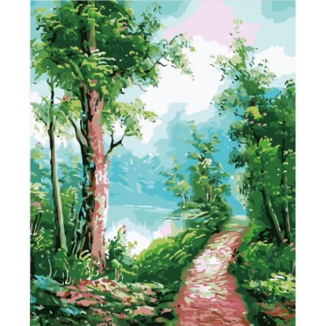 diy 쉬운 명화 유화그리기 세트 산길 풍경 40x50 백드롭페인팅 해바라기 그림 색칠하기