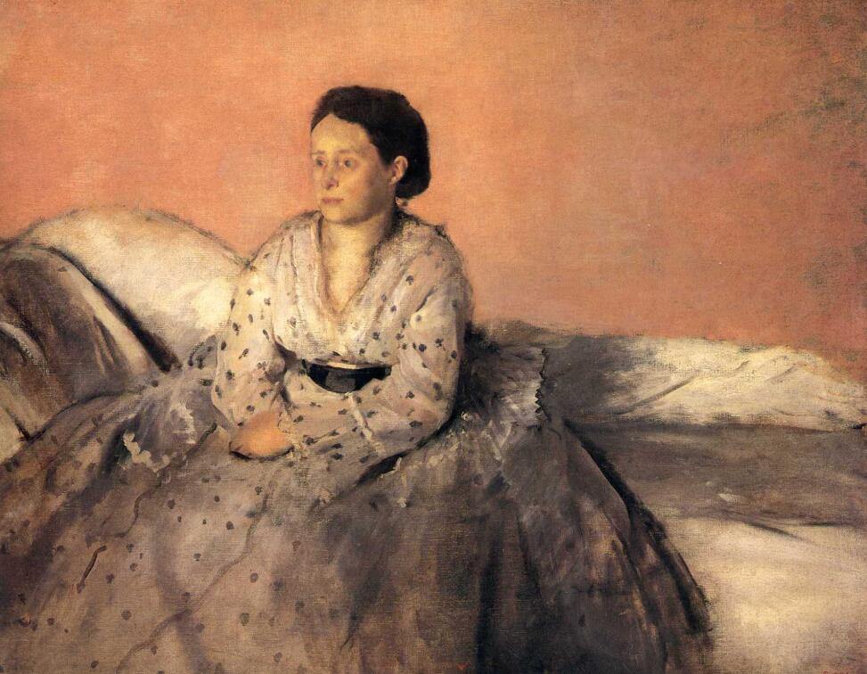 고품질 유화 캔버스 복제품 madame rene de gas (1872 1873) edgar degas 손으로 그린, 단일