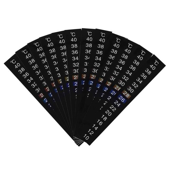 12pcs 휴대용 어항 수족관 스틱 온도 그래프 온도 측정 섭씨 온도계 스티커