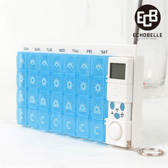 휴대용 28칸 타이머 약통/요일 알약케이스 약상자, 28칸 타이머 약통