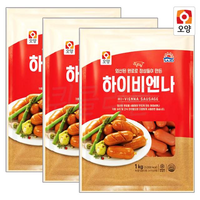 [퀴클리몰] 사조오양 하이비엔나 1kg x 3개, 1kg, 3개