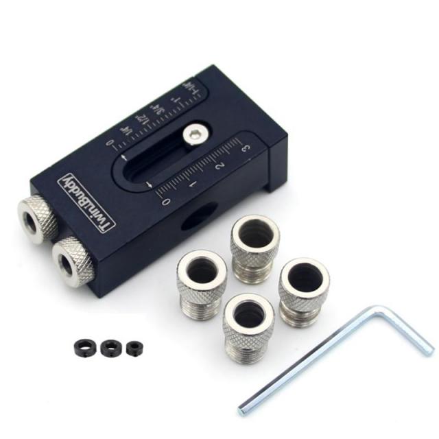 노 브랜드 포켓 구멍 지그 키트 6/8/9.5mm 앵글 드릴 가이드 목공 도구 펀처 로케이터 비트 세트