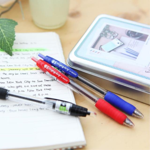 편안한 그립감 유성 볼펜 적 12개입 판촉물볼펜 명품볼펜 문구덕후 필기구, 1개