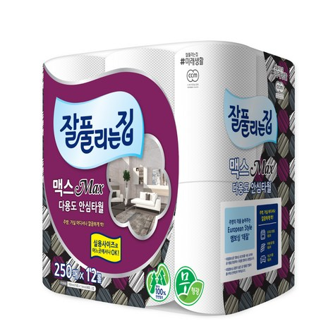 잘풀리는집 맥스 다용도 키친타올 250매, 12개입, 1개