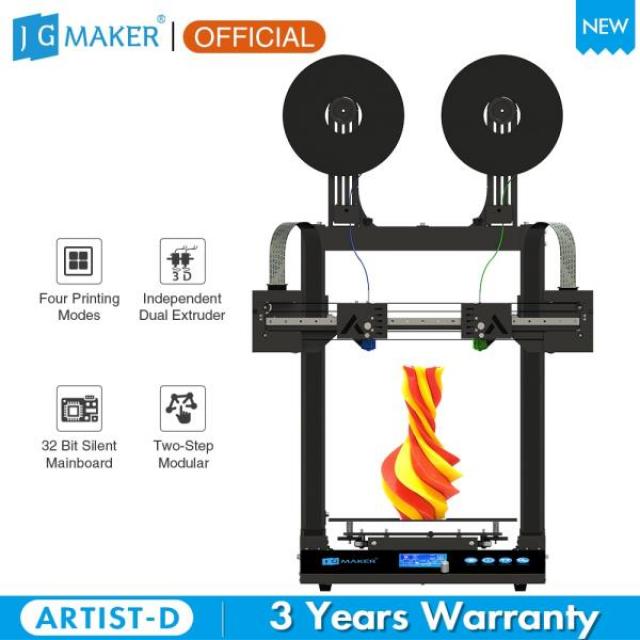 3D 프린터 JGMAKER Artist D 업그레이드 프로 3D 프린터 IDEX 듀얼 독립 압출기 다이렉트 드라이브 32 비트, 01 GERMANY_01 Artist D