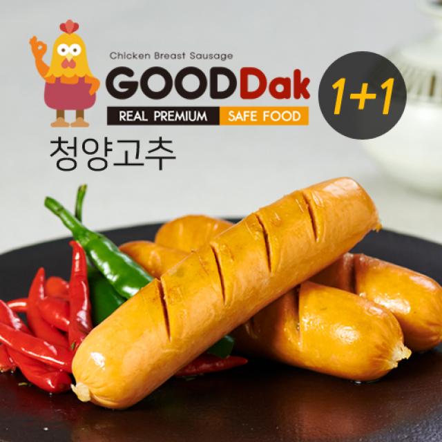 굳닭 닭가슴살 청양고추 소시지 1+1팩, 2개