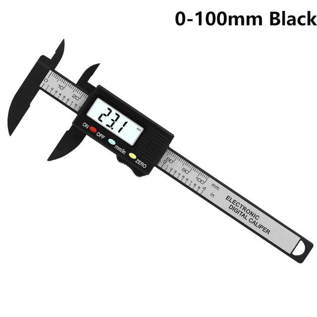 버니어캘리퍼스 150mm 100mm 버니어 캘리퍼스 게이지 6/4 인치 0.1mm 정확도 LCD 디지털 전자 캘리퍼스 탄, 06 0-100mm Black 3_01 CHINA