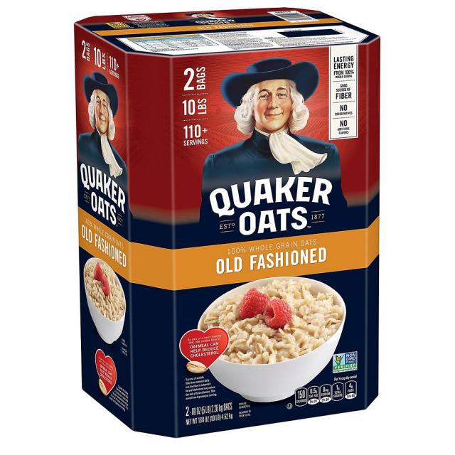 퀘이커 오트밀 2.26kg 2봉 1박스 올드 패션드 (그야말로 옛날식) Quaker Old Fashioned Oats (5 lb. 2 ct.), 1개, 1