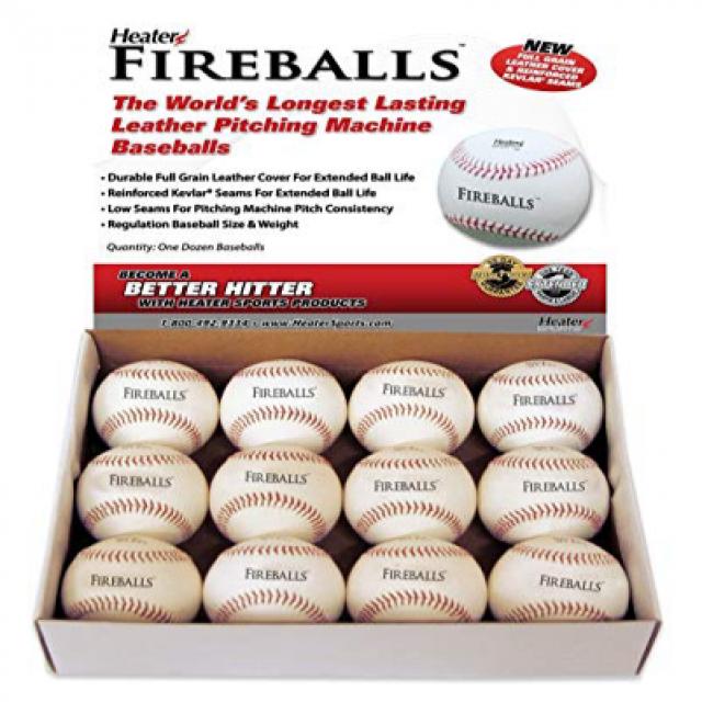 Heater Sports Fireball Genuine Leather Pitching Machine Baseballs 히이터 스포츠 불 덩어리 진짜 가죽 투구 기계 야구, nullSET