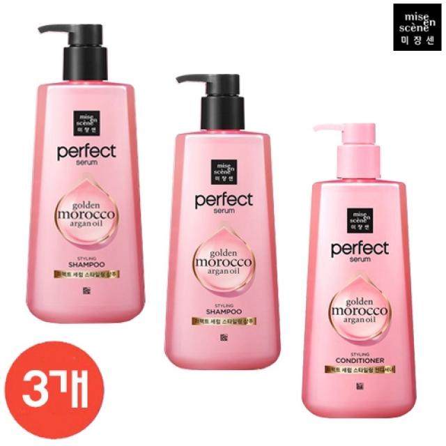 다봄마켓 [미쟝센]Perfect serum STYLING 샴푸2개+컨디셔너1개 각680ml 샴푸, 1개