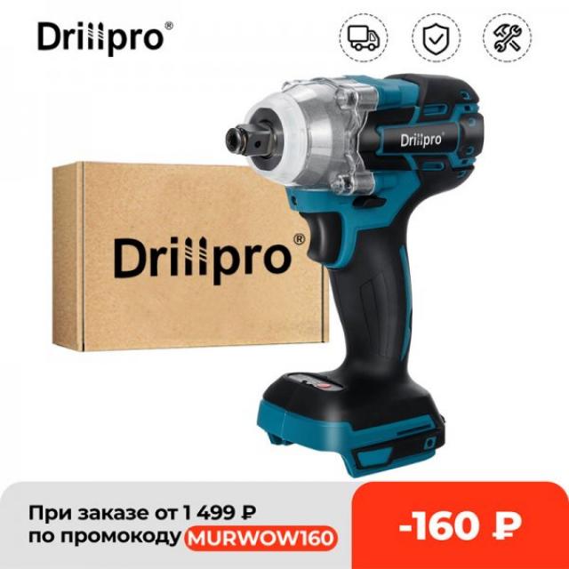 Drillpro 18V 520N.m 무선 브러시리스 임팩트 렌치 무단 변속 스위치 Makita 배터리에 적응