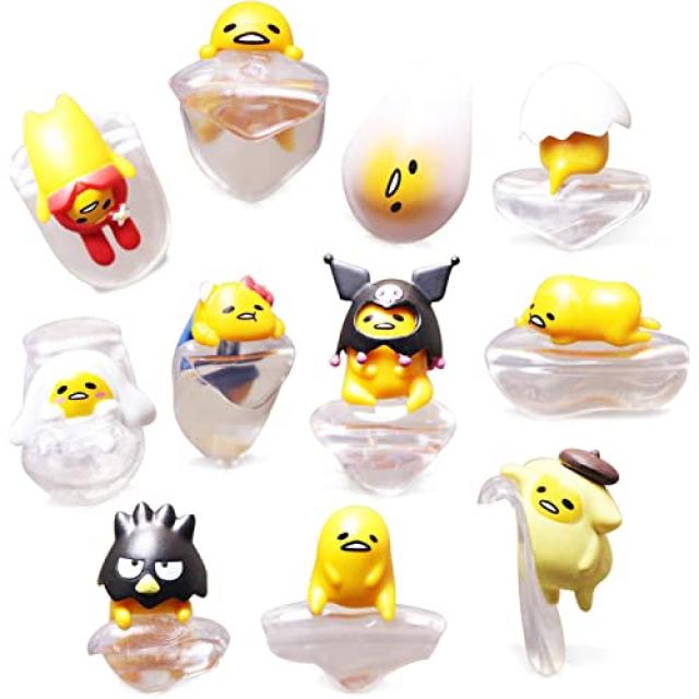 NMT -Set of 12-GUDETAMA I am Lazy Egg 실리콘 와인 글라스 마커 참 파티 용품 물 음료 식별자 액세서리 - P086207D728Y5W2, 기본