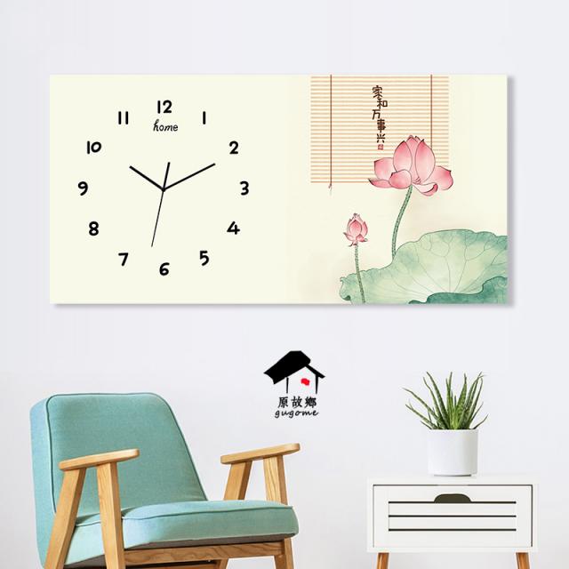 인테리어시계 심플 가로 직사각형 북유럽스타일의 모던 새로운중국풍의 벽걸이시계 벽걸이 거실 식당 예술 개성 시계, C14-14스타일 가옥 만사 흥행